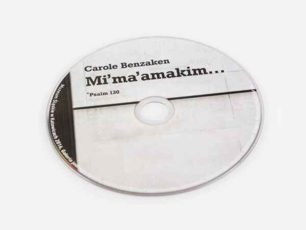Płyta CD do katalogu wystawy z napisem Carole Benzaken ,,Mi'ma'amakim...''.