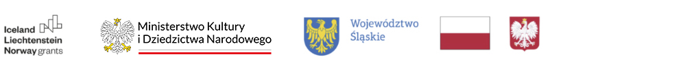 logotypy: funduszy norweskich, MKiDN, Województwa Śląskiego oraz flaga i godło Polski