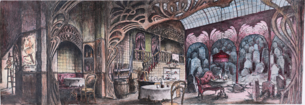 projekt dekoracji J. Skarżyńskiego do „Sanatorium pod Klepsydrą”